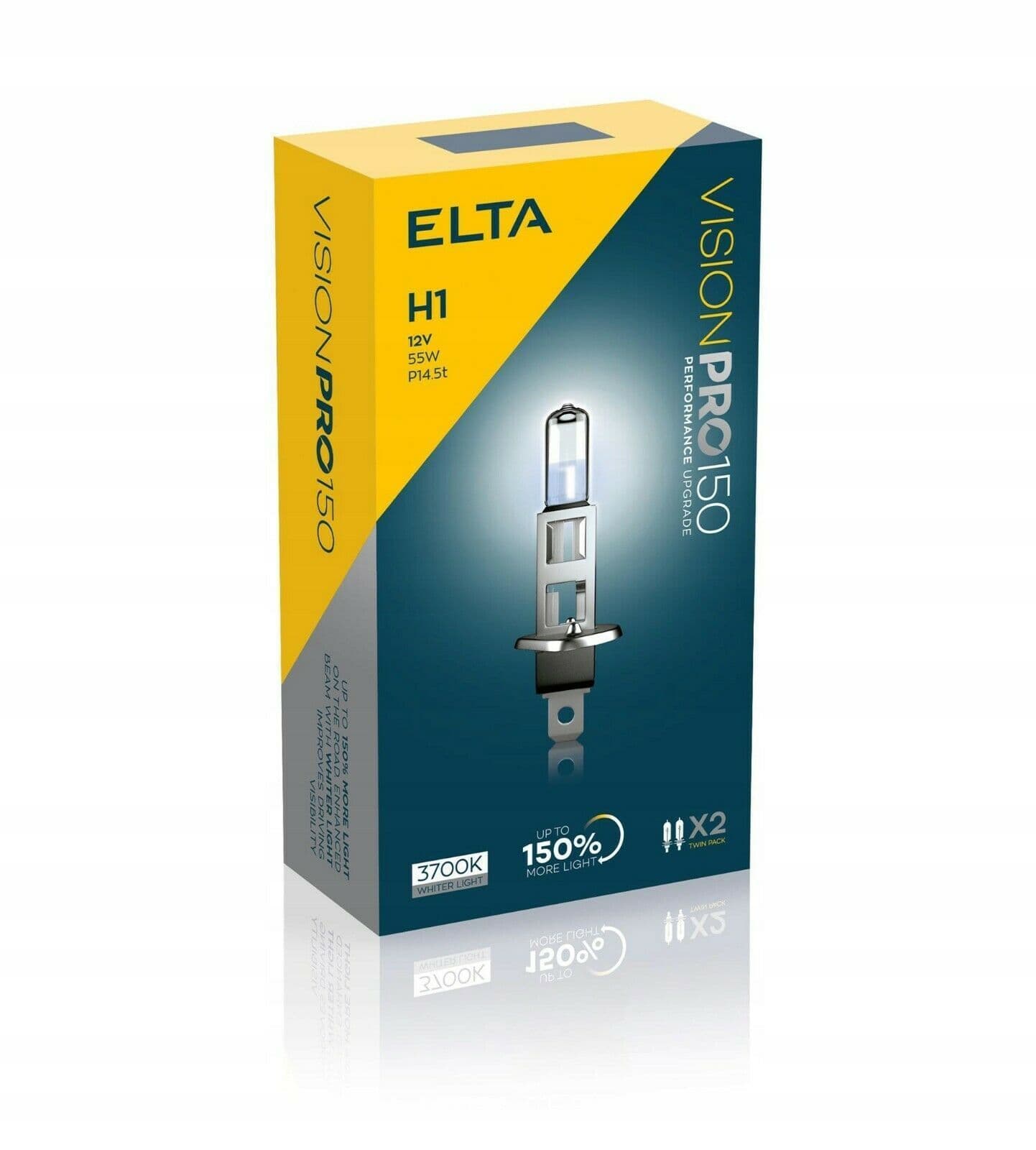 Elta H1 Xenon White Headlight Bulbs Pair 150% More Light