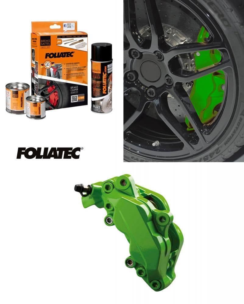 Foliatec Car Motorbike Brake Caliper Paint Kit Green Gloss Brush On High Temp