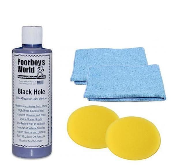 Poorboys World Black Hole Show Glaze + 2 Free Cloths & Pads