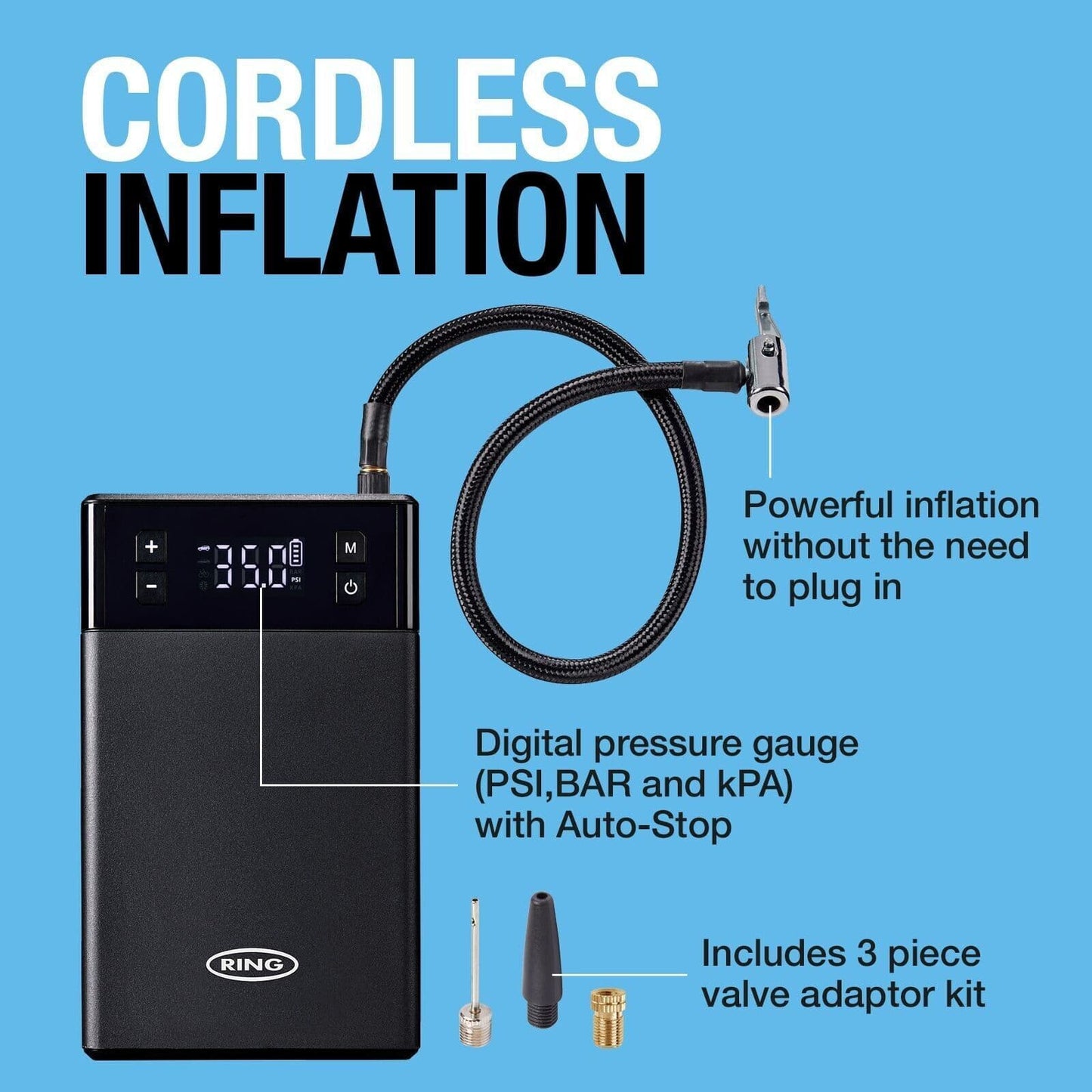 1000A 12v Lithium Jump Starter & Tyre Inflator By Ring