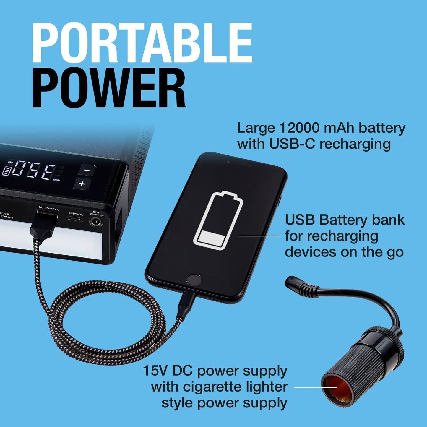 1000A 12v Lithium Jump Starter & Tyre Inflator By Ring