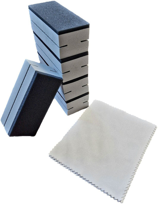 5pc Ceramic Coating Applicator Block Pad & Suede Cloth
