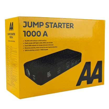 AA Lithium Car Jump Starter & Power Bank - 1000A