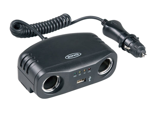 Car Cig Lighter Multisocket 12 Volt With USB Ring RMS7