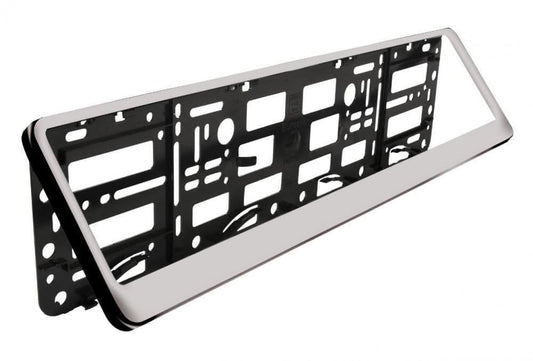 Easy Change Number Reg Plate Surround Holder CHROME Plastic Show Plates Trailer