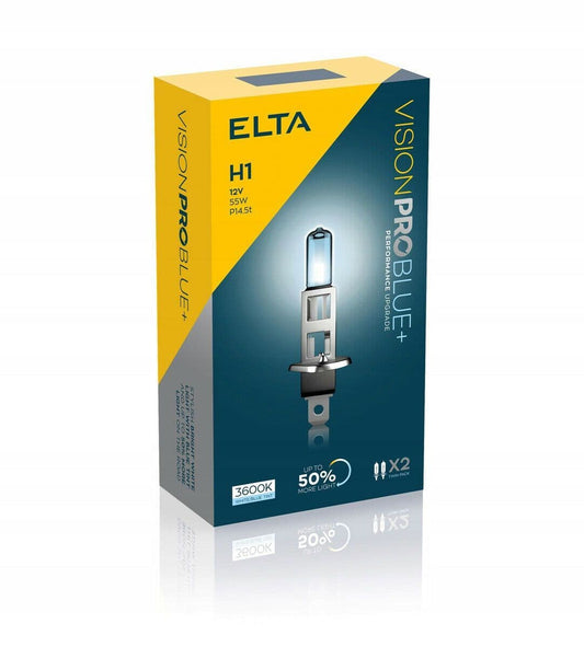 Elta H1 448 Vision Pro Blue Headlight Bulbs Pair 50% More Light
