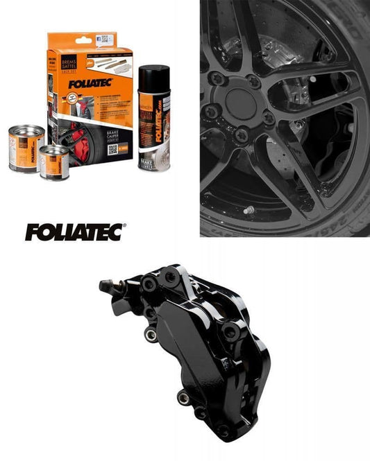 Foliatec Car Motorbike Brake Caliper Paint Kit Black Gloss Brush On High Temp
