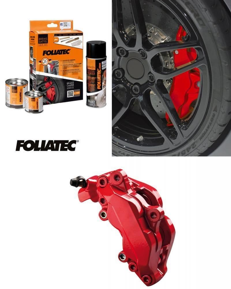 Foliatec Car Motorbike Brake Caliper Paint Kit Red Gloss Brush On High ...