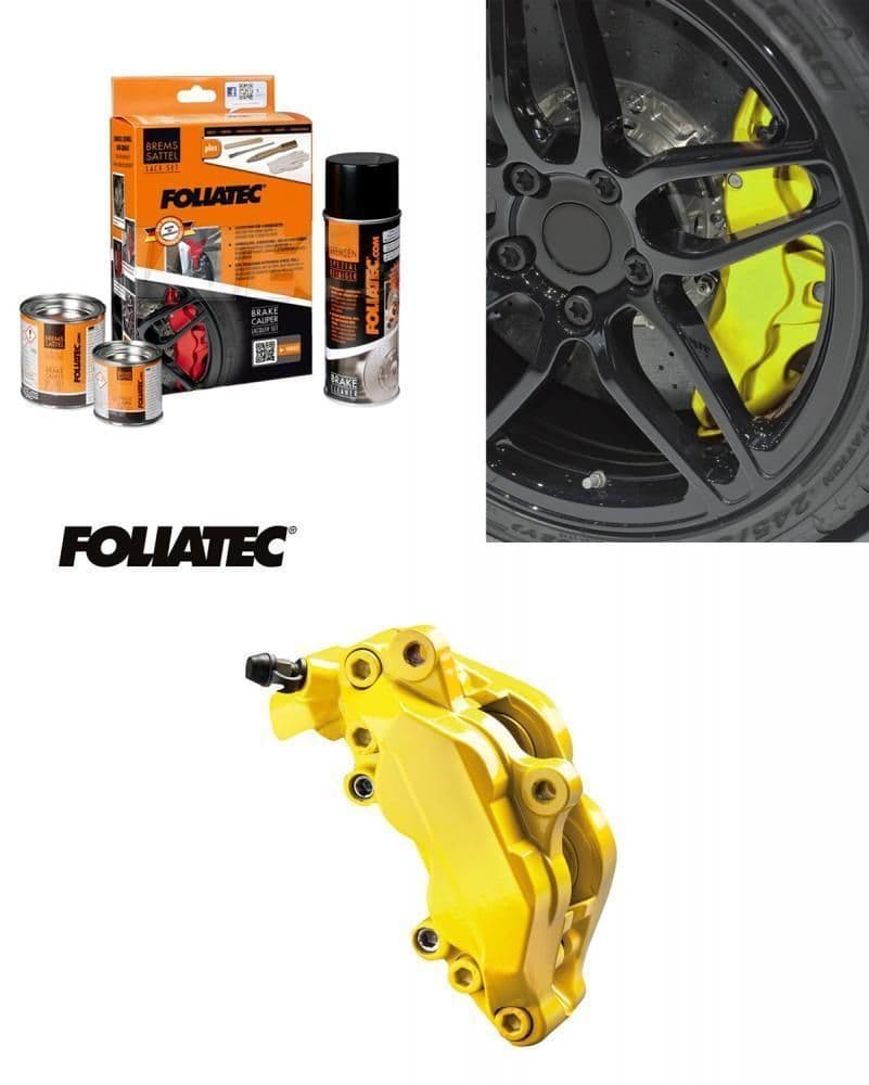 Foliatec Car Motorbike Brake Caliper Paint Kit Yellow Gloss Brush On H ...