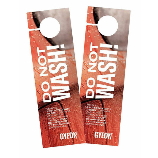 GYEON - Do Not Wash - Car Mirror Hanger Warning Sign (Twin Pack)