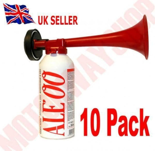 Hand Held Air Horn with Gas Cannister 10 Pack