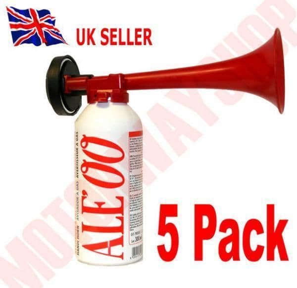 Hand Held Air Horn with Gas Cannister 5 Pack