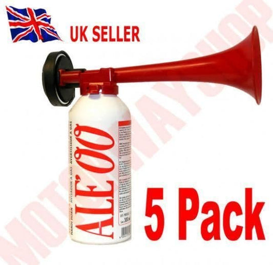 Hand Held Air Horn with Gas Cannister 5 Pack