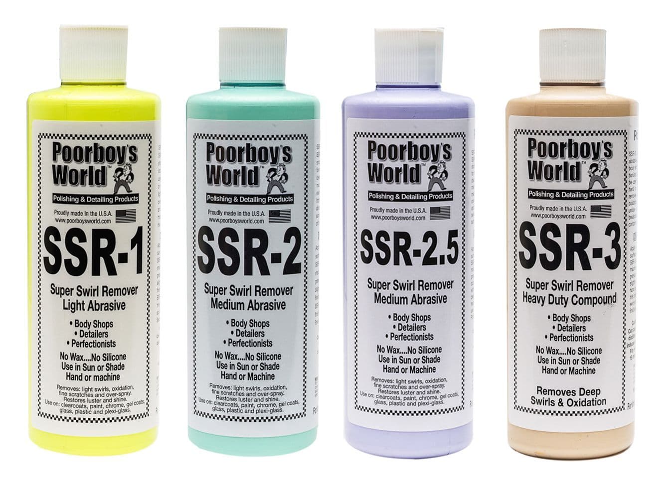 Poorboys SSR FULL Kit Inc SSR 1/2/2.5/3 Super Swirl Remover
