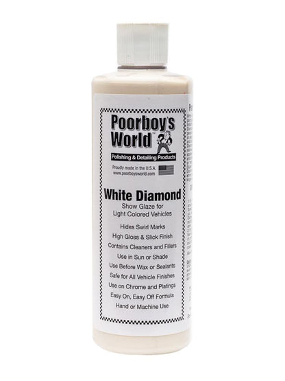 Poorboys World White Diamond Show Glaze 473ml + 2 Free Cloths & Pads