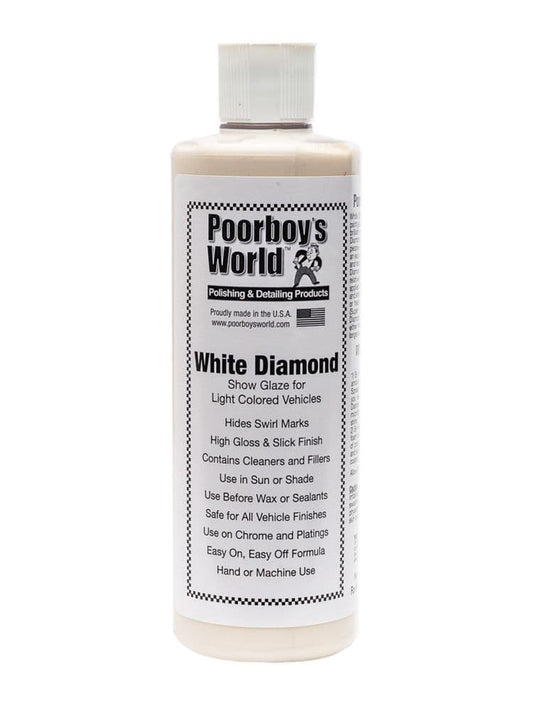Poorboys World White Diamond Show Glaze 473ml + 2 Free Cloths & Pads