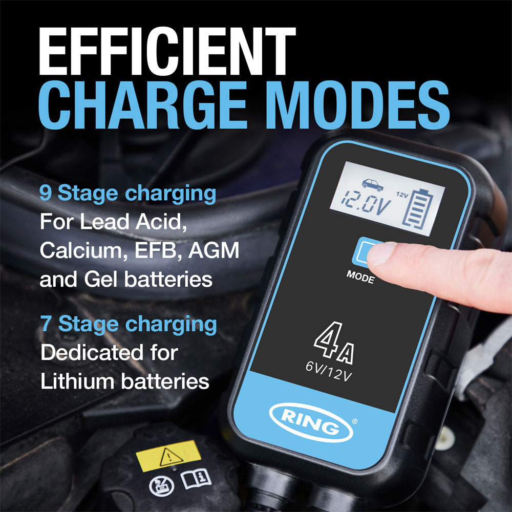 Ring SMARTCHARGE 4 - Smart Battery Charger & Maintainer 4A - RSC904T