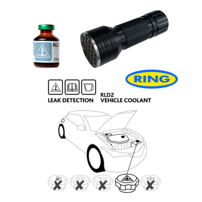 UV Leak Dye & Torch Kit For Car Coolant & Antifreeze System RLD2